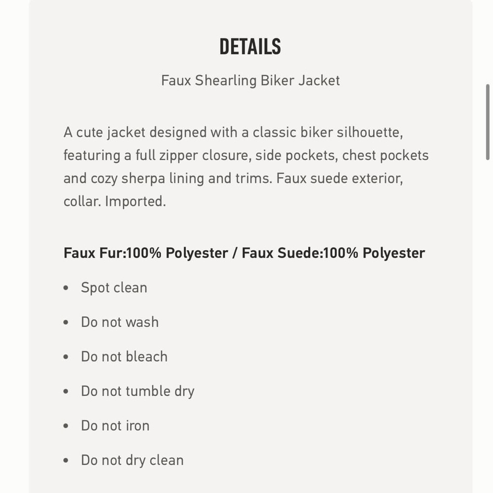 Hollister Shearling Biker Jacket - Picture 7 of 7